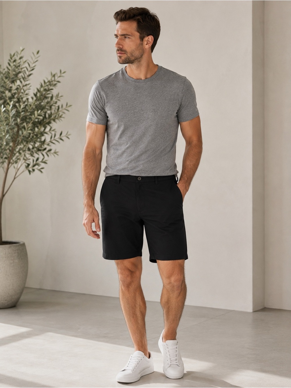 johnnie-o men’s black performance golf shorts size 36 stretch casual flat front